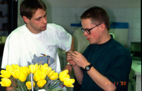 Der Lehrling und sein Meister: Peter Zech und Uli Lamott in meiner Werkstätte
